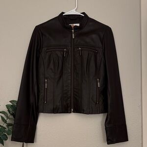 Bernardo Brown Women's Leather Jacket